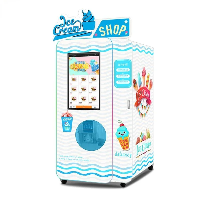 Durable Haloo 24-Hour Self-service Ice Cream Vending Machine Frozen Food Vending Machine Smoothie Machine With Time Monitoring
