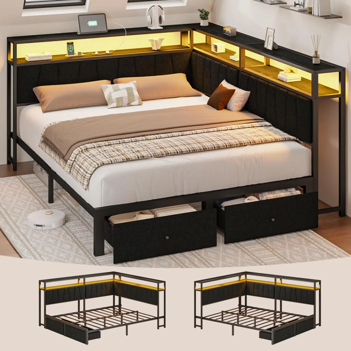 Queen Corner Bed Fr…