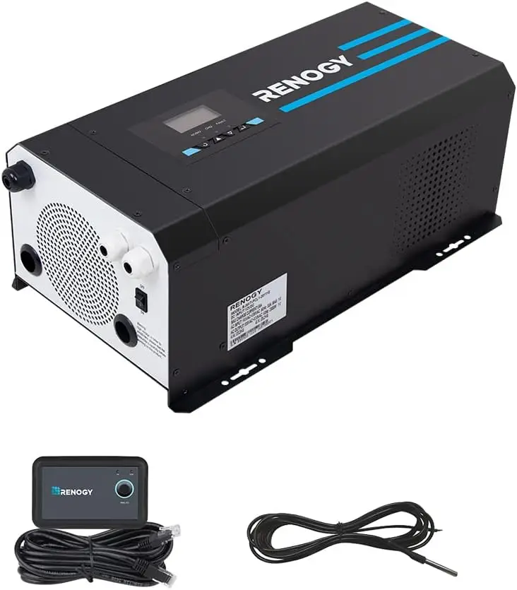 

3000w Pure Sine Wave Inverter Charger 12V DC to 120V AC Surge 9000w for Off-Grid Solar RV Boat Home w/LCD Display