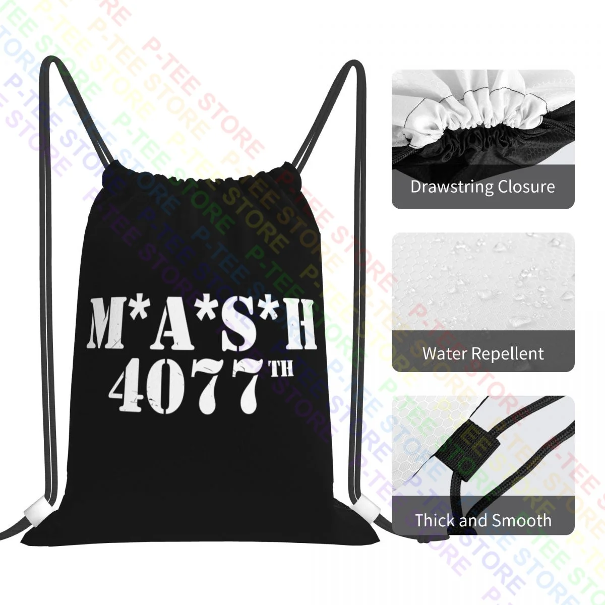 Mash afligido logo 4077 tv mostrar militar drawstring sacos de ginásio saco quente dobrável 3d impressão sacos para viagens