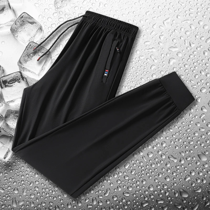 

Ice Silk Quick Dry Pants Women's Summer Thin Elastic Breathable Loose Sports Casual Running Trousers Straight Leg Long Pants
