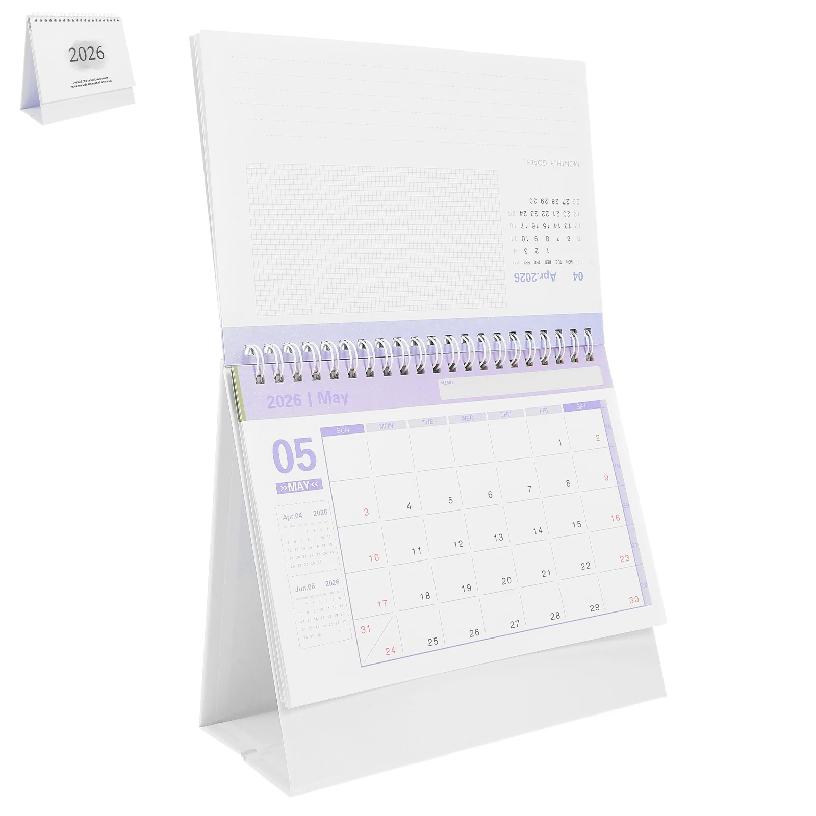 

Desk Calendar 2026 Office Flip Standing Aesthetic Desktop School Dated Table Mini Home Daily