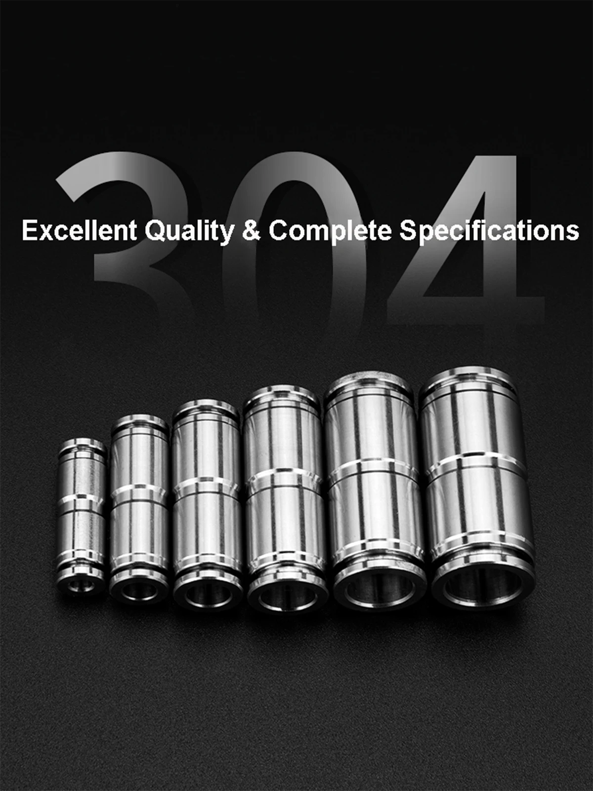 Raccord pneumatique en acier inoxydable 304, 4 mm-16 mm, à connexion rapide, haute pression, haute température, connecteur de tuyau