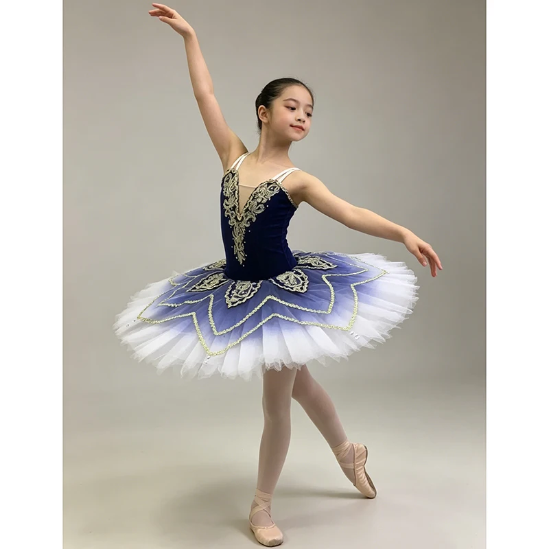 Tutu de ballet classique à 7 ou 11 couches, variation Bluebird, dégradé, pour filles, personnalisation pour la performance et la compétition, coupe pancake