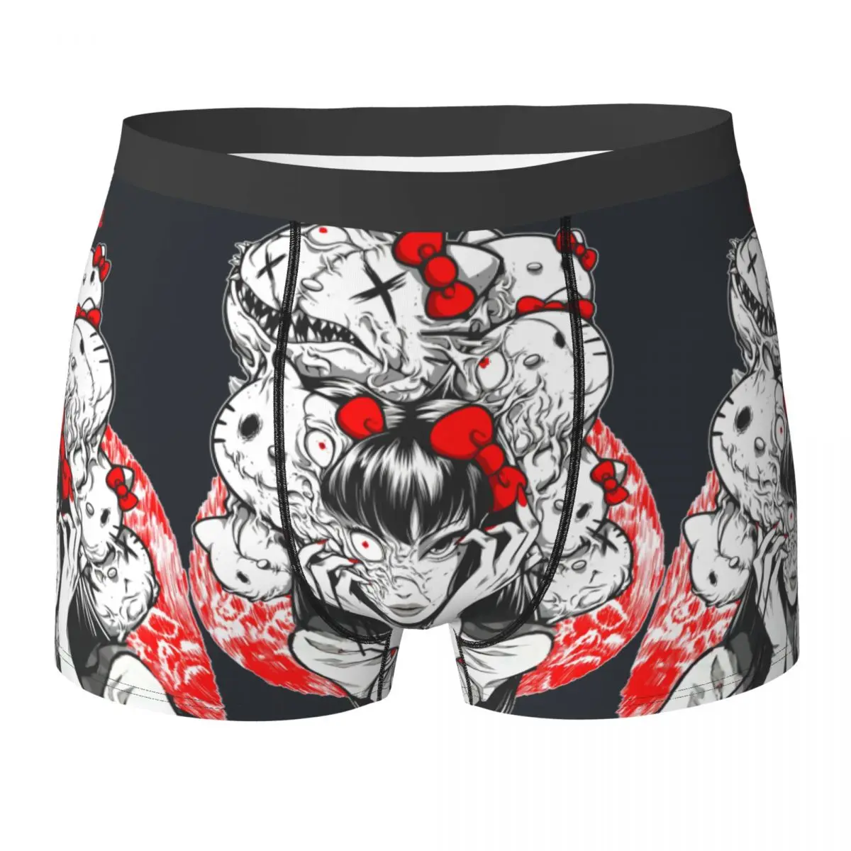 

Junji Ito X Hello Kitty Underwear Males Shorts Briefs Comfortable Boxer Shorts Trenky Custom DIY Plus Size Underpants