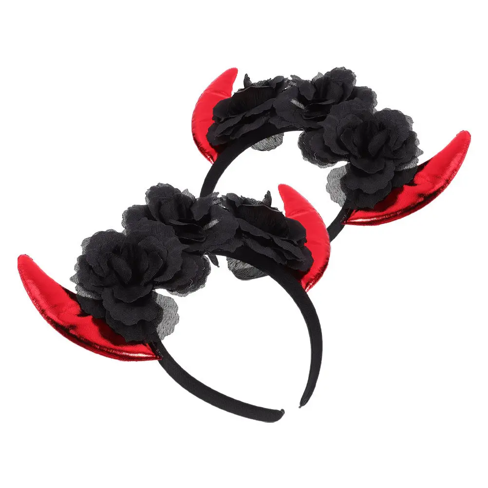 

2Pcs Devil Horn Headband Halloween Spooky Party Accessory Intricate Design Comfortable Fit for and Adults Fine Workmanship