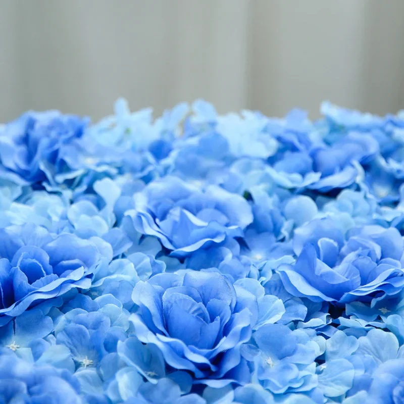 Flower Wall Panel  Artificial Flower Panels for Party Wedding Decoration Bridal Shower Decor Blue Silk Floral Plants