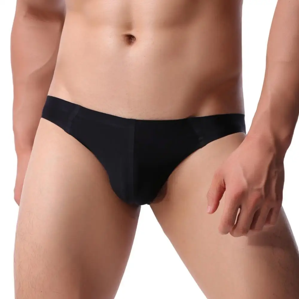 BRAVE PERSON Men\'s Ultra-thin Seamless Underwear Briefs Ice Silk Cool Sexy Low Waist Men Briefs