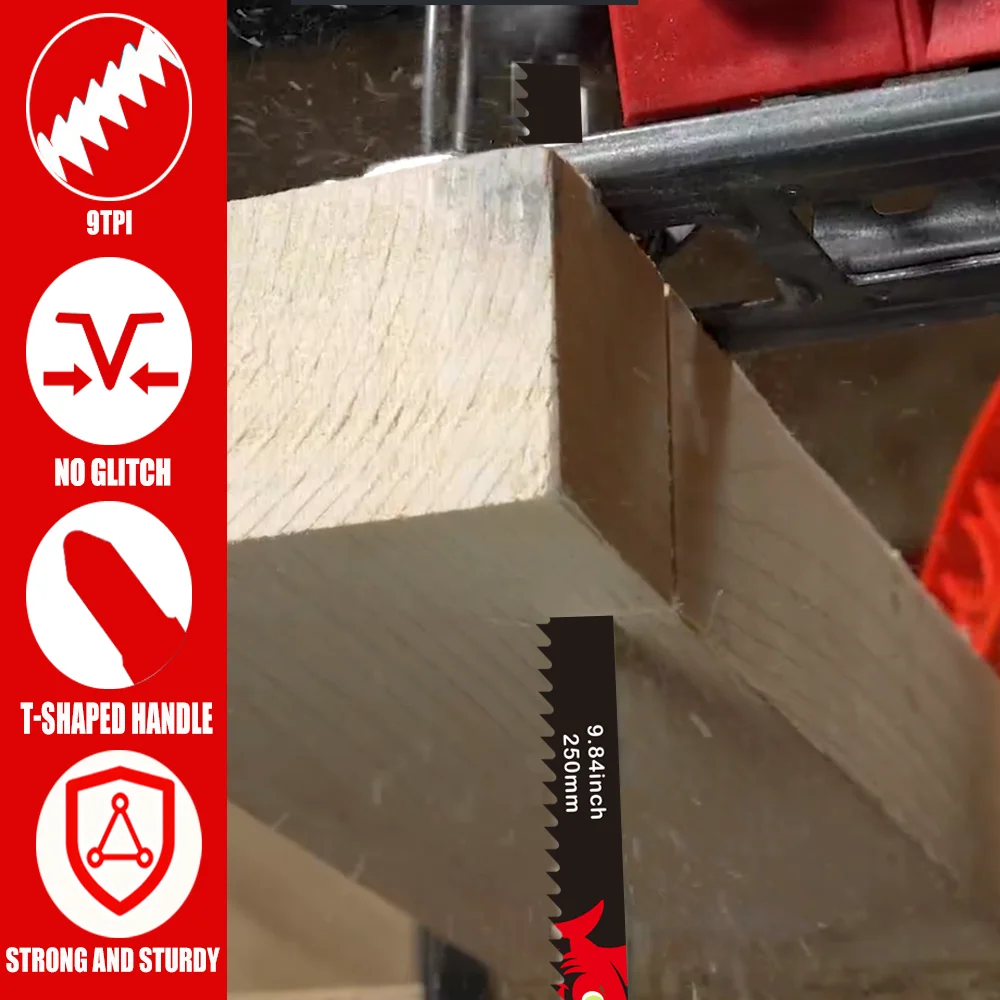 شفرات منشار طويلة للخشب، 5/10/20-Pack T225B 10 بوصة 6Tpi Sabre شفرات منشار، شفرات النجارة الاحترافية للقطع السريع #3