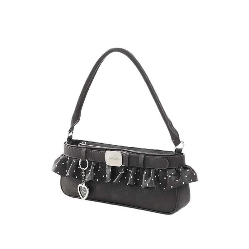 Polka Dot Buckle Flap Elegant Underarm Bag, Stylish Women's Shoulder Handbag, Multifunctional Portable Crossbody Purse Clutch