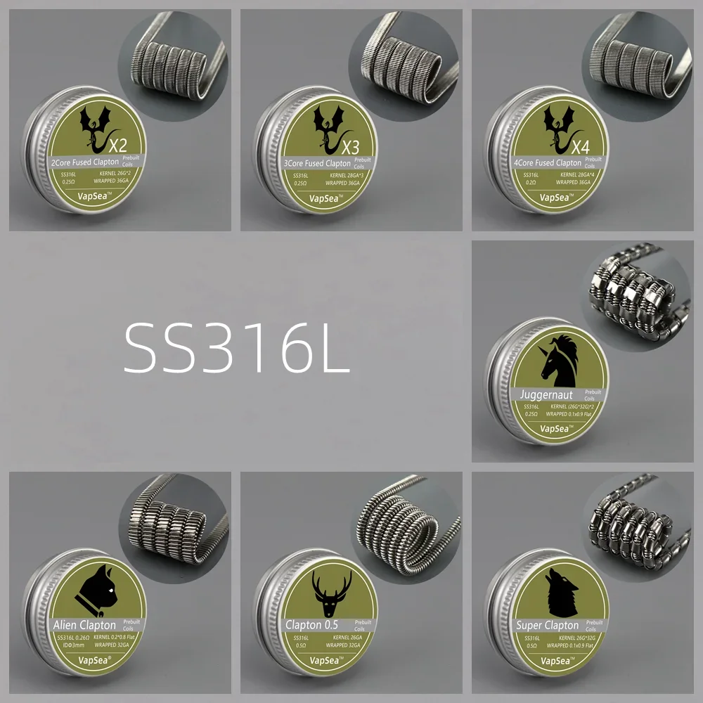 PreBuild DL/DTL Inner Diameter 3mm Fused Clapton Alien Accessorie Coil Spring Handheld Tools Resistances A1 SS316L NI80