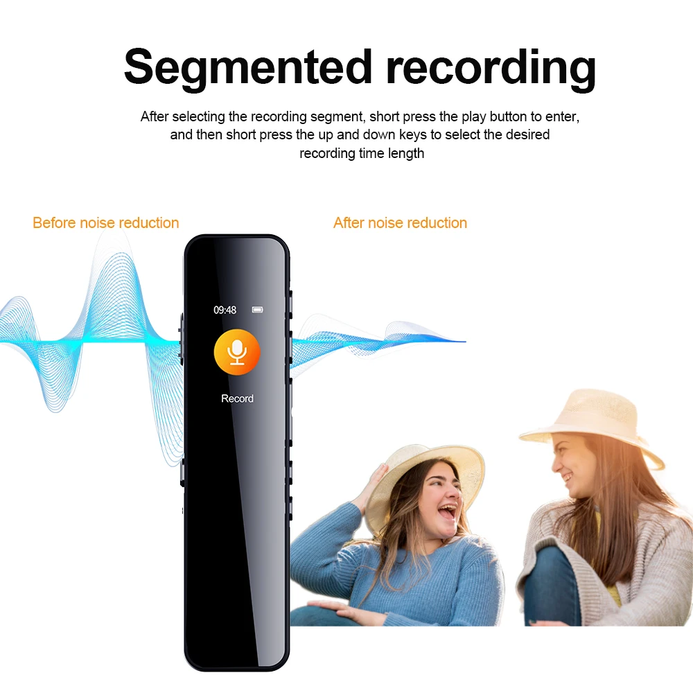

V70 Voice Recorder Activated Easy Operation Recorder Segmented Timed Recording Audio Recording Password Protect Recorder