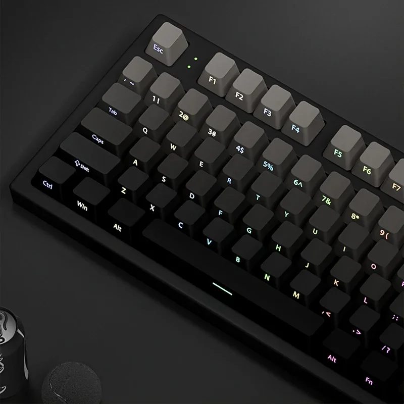 New Gradient Gray Double Shot RGB Backlit Keycaps OEM Profile 135 Keys Side Printed PBT Keycaps for Cherry MX Switches Keyboards image 2
