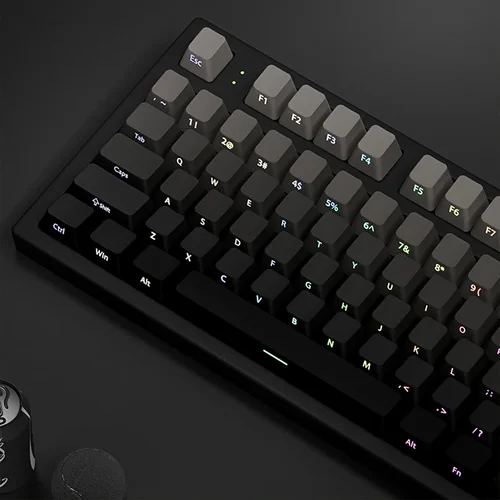 Imagen 2 del producto Nuevas teclas retroiluminadas RGB de doble disparo gris degradado perfil OEM 135 teclas teclas PBT impresas lateralmente para teclados de interruptores Cherry MX