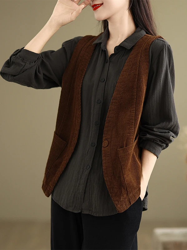 

Модный осенний жилет, женский вельветовый топ с капюшоном, легкий топ для мам с v-образным вырезом, с хлопковым наполнителем, обычный, тонкий