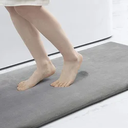 Bathroom Silicone Mat Non-Slip Shower Grey Bath Rug Memory Foam Carpet Soft Foot Mat Stone Floor Super Absorbent Quick Dry Rug