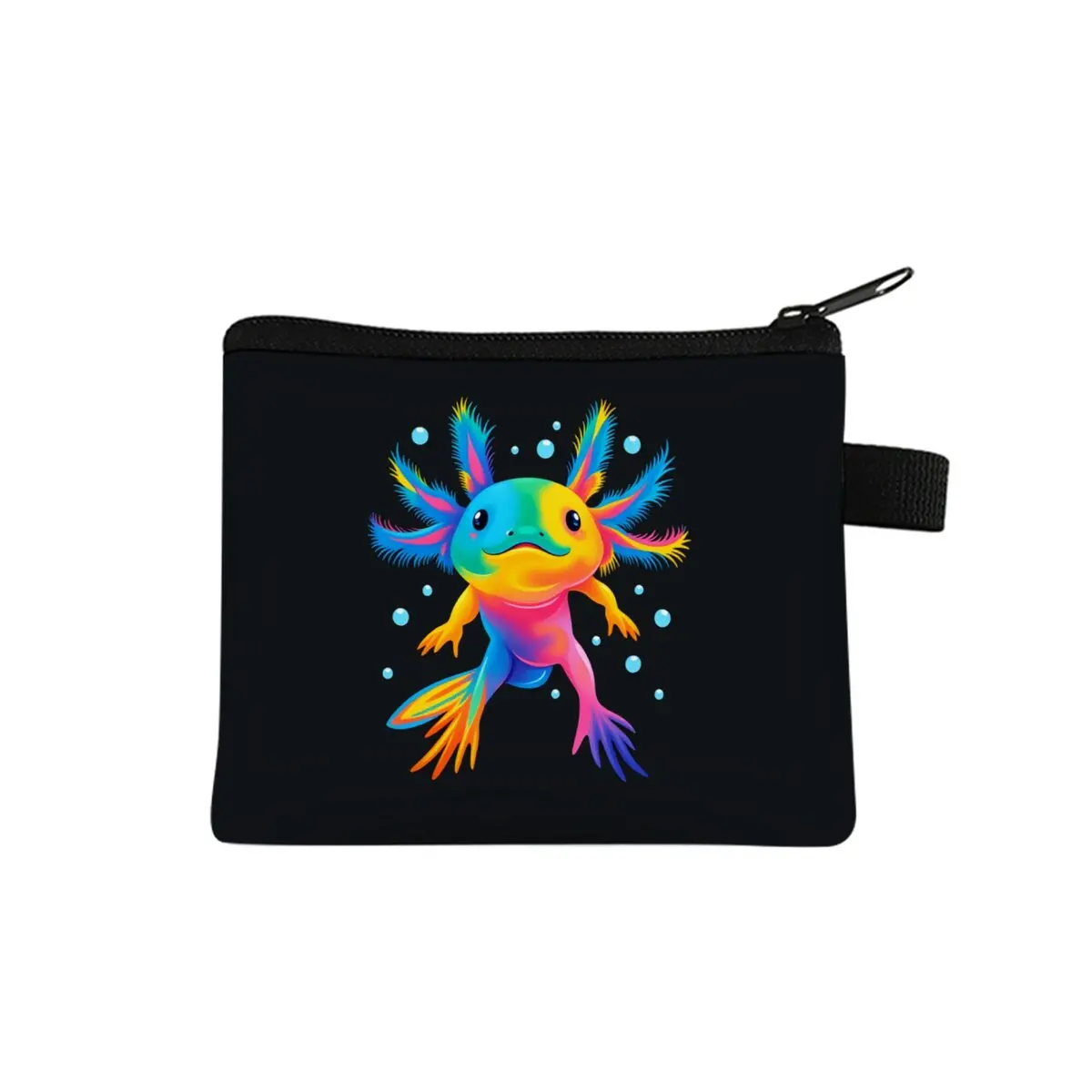 Mexican axolotl Print Coin Purse Best Gifts for Boy/Girls 2D  Cartoon Cute Storage Bag with Zipper Closure for Children's Wallet