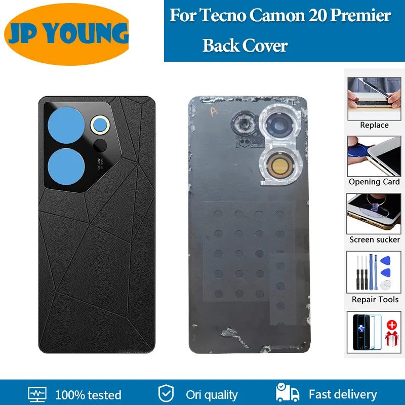 tecno-camon-20-premier用バッテリーカバー、バックカバー交換用ハウジングドア、リアケース、tecno-camon-20premier-ck9n用バックカバー
