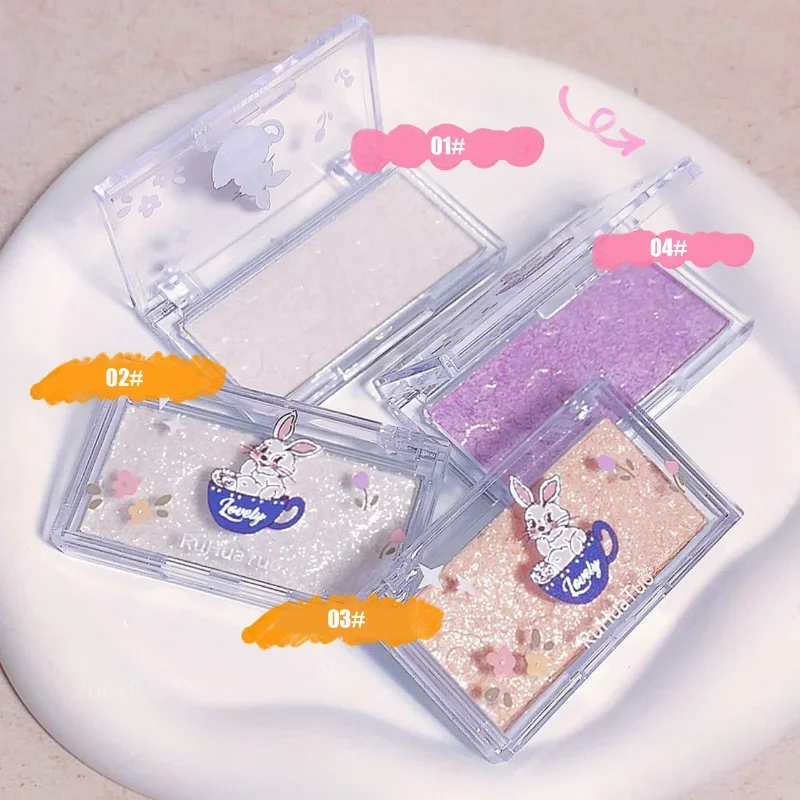 Paleta de sombras de ojos con brillo, maquillaje de diamante, polvo de resaltado, Gel de alto brillo nacarado, iluminador luminoso brillante, contorno