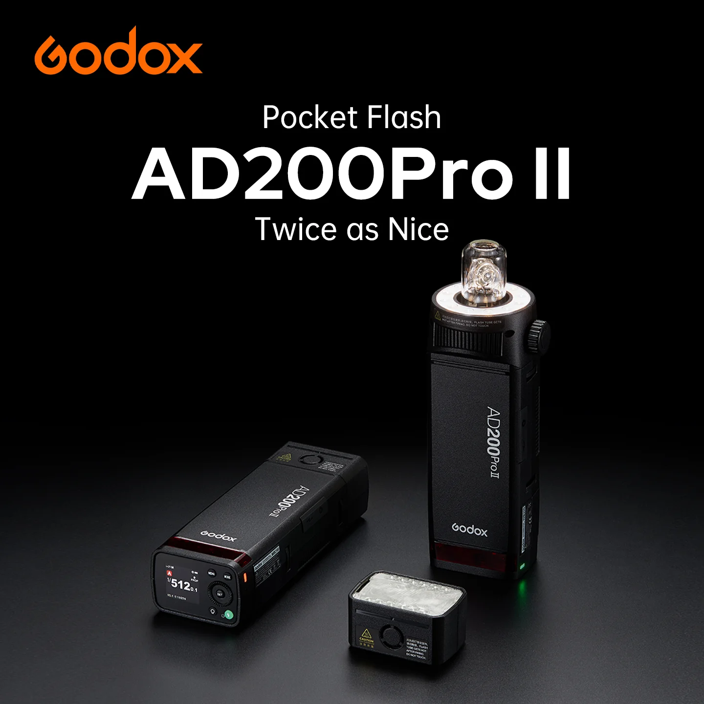 Godox AD200ProII TTL 2.4G Outdoor Flash Wireless Camera Pocket Flash Compatible with Nikon Canon Sony Fuji Olympus