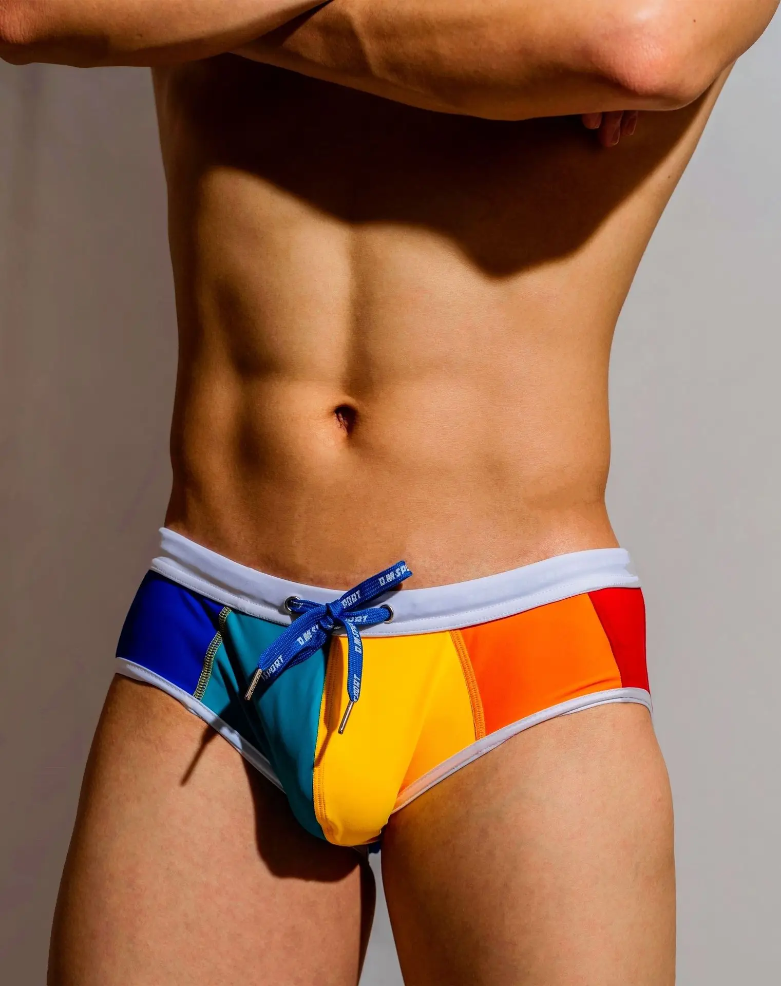 New Fashion Gay Men personality men\'s Rainbow Swimming underwear comfortable cotton breathable low waist sexy boyshort Brief