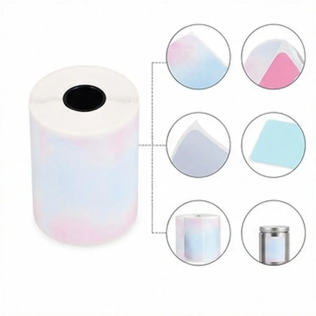 1 Roll Thermal Labels 38Mm X 20M Matte Finish Clear Adhesive Label Paper for Shipping Address Price Tag Sticker Office 6