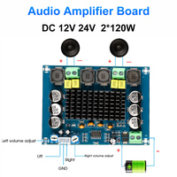 DC 12V 24V 2*120W Audio Amplifier Board Dual Channel Stereo High Power Digital Audio Power Amplifier Board for Speaker Music