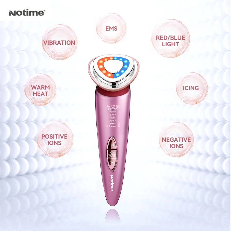 7 في 1 أجهزة شد الوجه EMS الأجهزة المنزلية الوجه الرقبة رفع مدلك أجهزة التجميل العلاج بالضوء LED