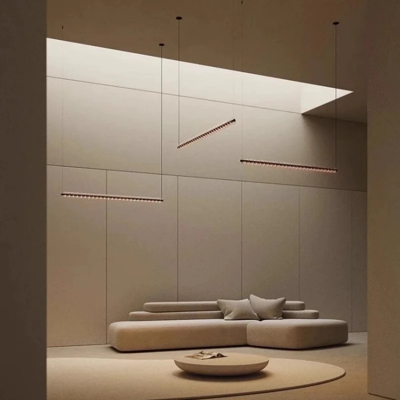 Modern Minimalist Decor Long Strip Chandelier Restaurant Dining Tables Living Room Clothing Store