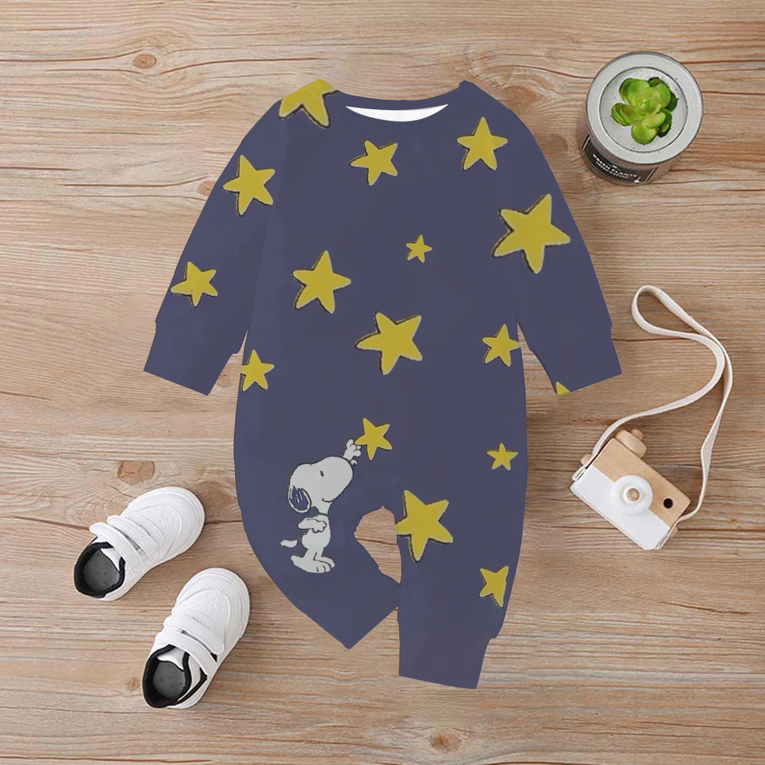 2024 New PEANUTS Snoopy Cartoon Anime Baby Romper 0-4 Years Boy Girl Kids Jumpsuit Casual Newborn Climbing Clothing