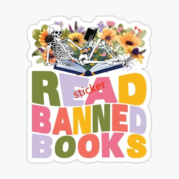 

Let's Read Banned Books Sticker Decorations Decal Accessories For Suv Motorcycle Bumper Rv Camper Windows Windshield Pvc