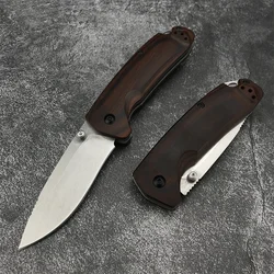 New BM 15031 Folding Knife with Original Box 8Cr13Mov Blade Stabilized Wood Handle Outdoor EDC Knives Survival Camping Tool