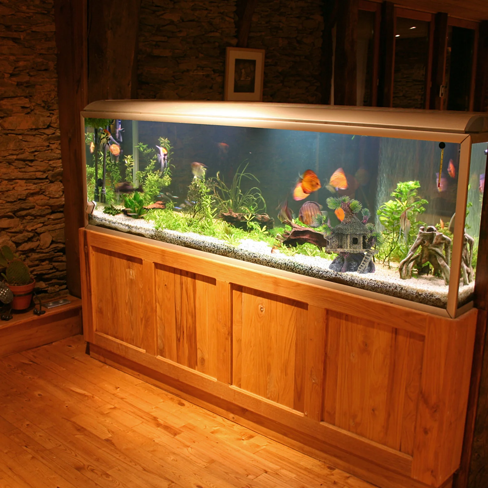 

1Pcs Tree Branch Bird Aquarium Decor Resin Craft Waterproof Long-Lasting Fish Tank Ornament for Aquatic Pets Natural