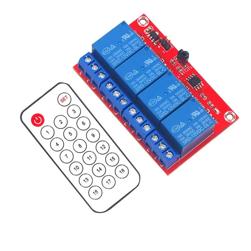 FULL-4 Channel 24V Infrared Receiving Relay Driver Board +4CH Infrared Remote Control Switch