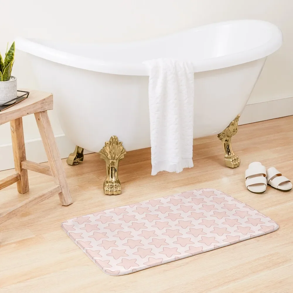

Pink Star Bath Mat Kitchen Rug Anti-Slip Shower Non Slip Carpet Non-Slip Bathtub Mat