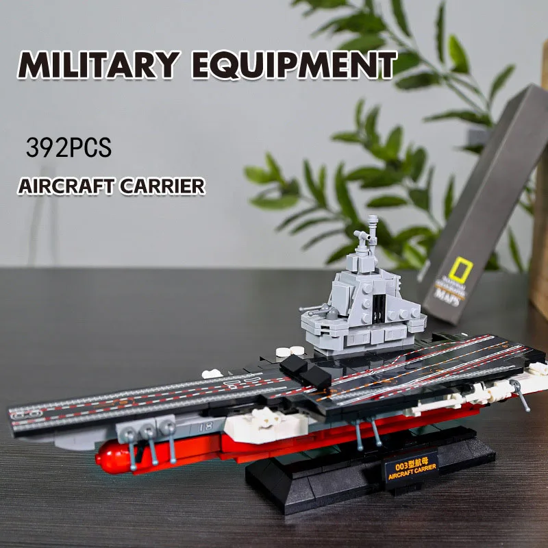 Chinese Aircraft Carriers Modern Military Vehicle China 003 FUjian Model Building Block WW2 Construction Kit Brick Toys Model