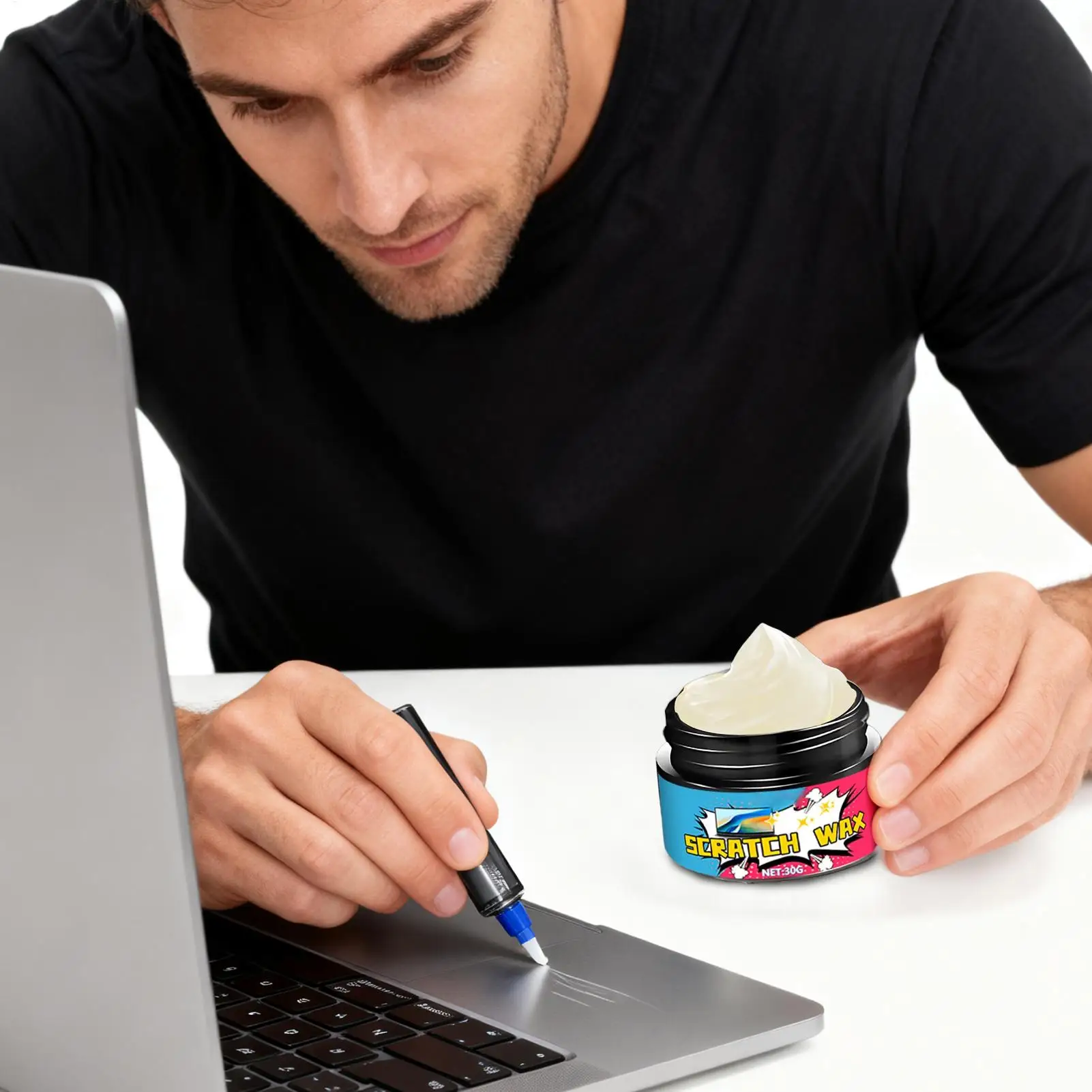 

Набор для ремонта царапин на ноутбуках с губкой 30 г, нанопаста для полировки планшетов, набор для восстановления блеска корпуса компьютера, удаляет незначительные царапины