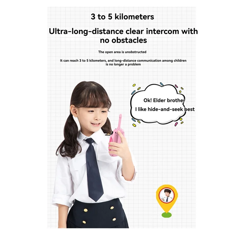 Excellent-1Pair Children's Wireless Phone Walkie Multi Walkie-Talkie Interactive 3KM Range Transmission Kids Pink