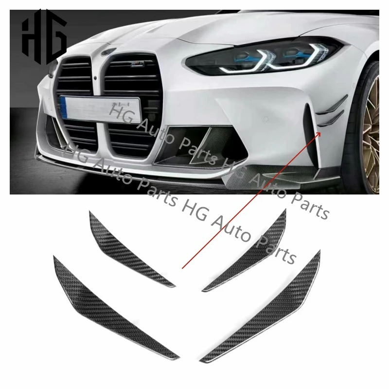 

MP Style Carbon Front Bumper Canards Vent Cover For BMW M3 M4 G80 G82 G83 2020-2024 Car Side Canard Splitters Lip Exterior Parts