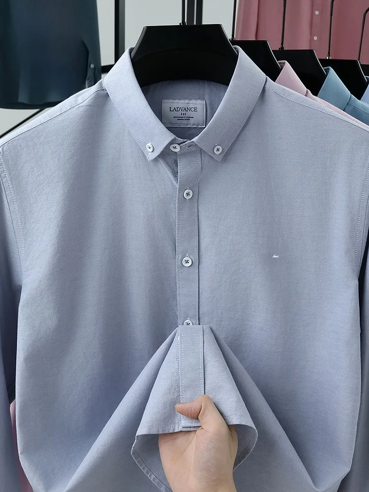 

Мужская хлопковая рубашка Lormen: повседневная, дышащая, модная, цветная, для весны и осени, новая коллекция