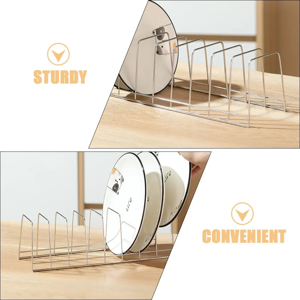 

Stainless Steel Dish Rack 8 Compartments Kitchen Counter Drainer Drying Holder Bowl Drain Rack Plates Bowls Filter Water Easy