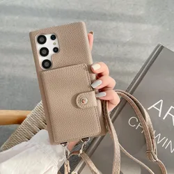 Crossbody Phone Case for Samsung Galaxy S23 FE S25 S24 Ultra S22 S21 Plus A55 A15 A25 A35 A26 A36 A56 Wallet Card Holder Cover