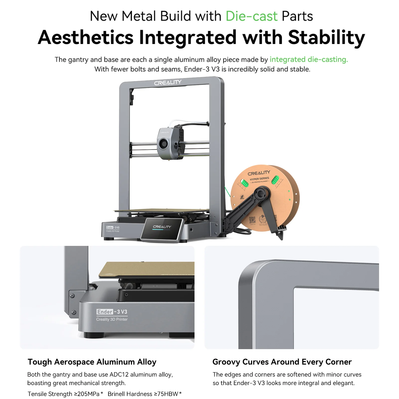 Imagem -02 - Printer Core xz Motion System Ender v3 600 mm Velocidade s Extrusão sem Entupimento Nivelamento Automático Construção Toda em Metal Creality3d