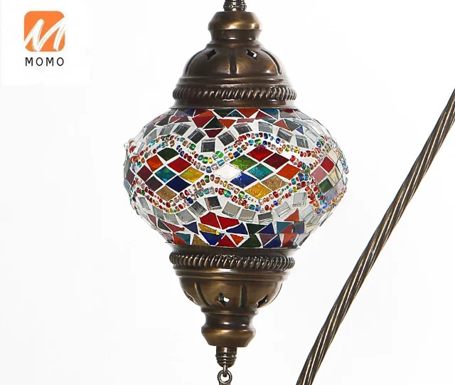 Turkish Mosaic Glass Swan Neck Table Lamp No 2 Size Globe