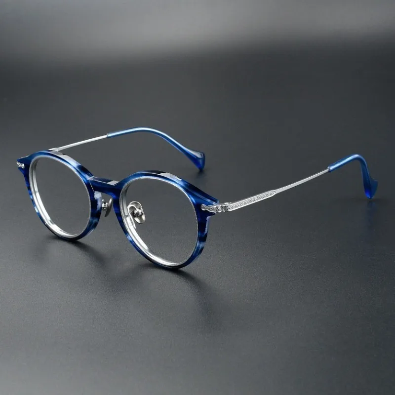 

Japanese Acetate Retro Round Glasses Prescription Women Frames LO-103 Designer Handmade Titanium Myopia for Men Anti Blue Light