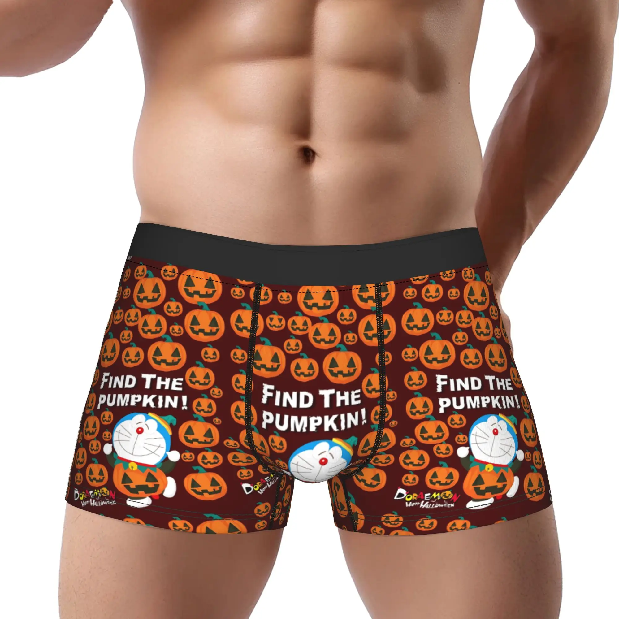 1piece Find The Pumpkin Halloween Jack Doraemoning Underpants Homme Panties Man Underwear Ventilate Shorts