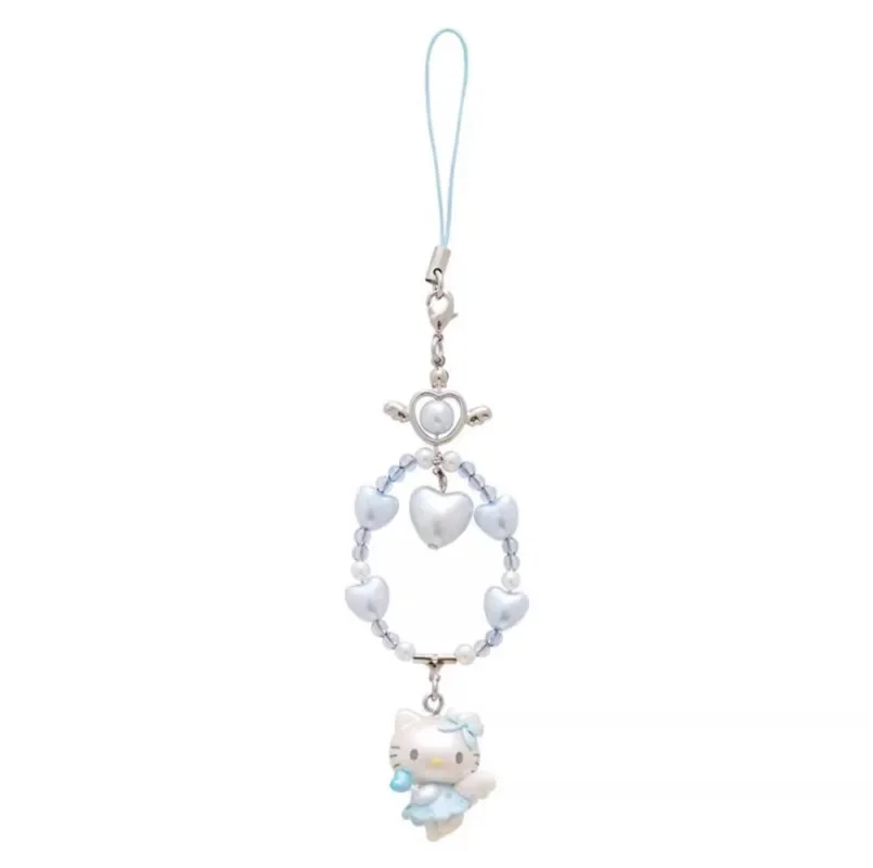 2024 Sanrio Dream Angel Wings Series 2 Melody Kuromi Cinnamoroll Kitty Pendant Cell Phone Chain Album Card Holder Anime Toy Gift