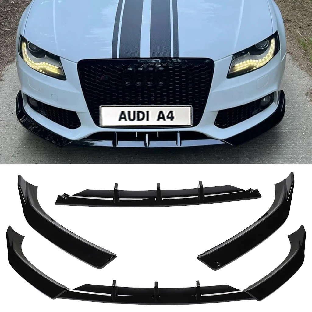 Fit Voor Audi A4 S4 B8 8K S-lijn Sedan 2007 2008 2009 2010 2011 Auto Voorbumper splitter Lip Diffuser Body Kit Spoiler Guard