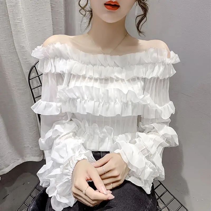 

Chiffon Shirts & Blouses for Women Korean Style Tunic 2025 Fashion Streetwear Fine Elegant Cute Promotion Sale of Woman Top Crop