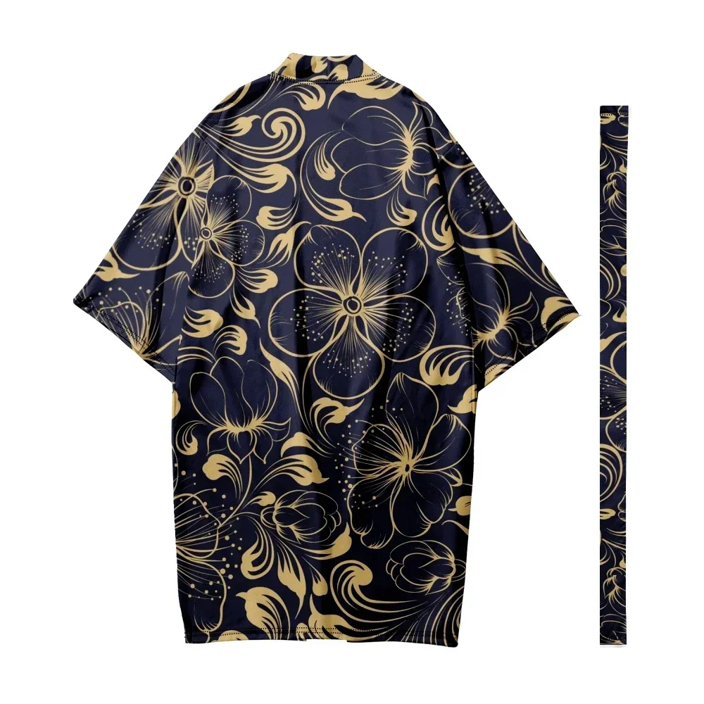 

Vintage Long Kimono Men Sakura Pattern Kimono Samurai Costume Traditional Kimono Women Cardigan Fashion Shirt Yukata Bathrobe